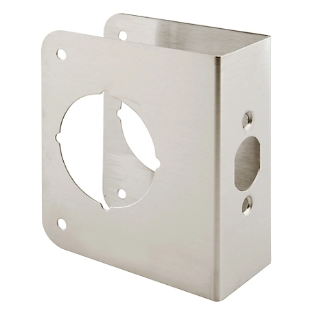 Prime-Line Stainless Steel Lock & Door Reinforcer, 1-3/4 x 4-1/2 In., 2-1/8 In. Single Bore, 2-3/4 In. Backset, (Single), U 9592
