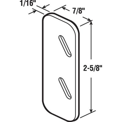 Image showing  Shim Plates, 1/8 in. x 7/8 in. x 2-5/8 in., Plastic, Gray, Use Beneath Spring-Loaded Strike Plates 100 pk., MP5100