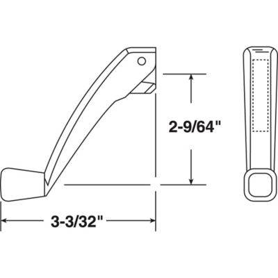 Image showing  Folding Crank Handle for 11/32 in. Spindle Casement and Awning Window Operators, Diecast Zinc, Bronze, TH 22243