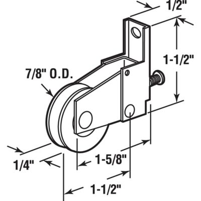 Image showing  7/8 in. Steel Ball Bearing Screen Door Roller Assembly, Fits Pacesetter, 2 pk., B 669