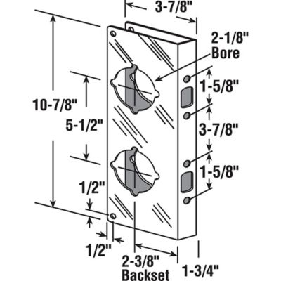 Image showing  Brass Lock and Door Reinforcement Plate for 1-3/4 In. Thick Doors, Bronze Finish (Single Pack), U 10750