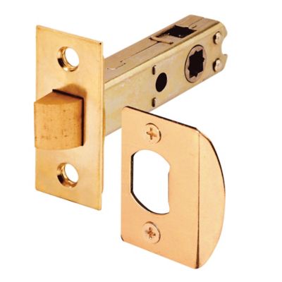 Prime-Line Passage Door Latch, 9/32 in. and 1/4 in. sq. Drive, Steel, Brass Finish, E 2281