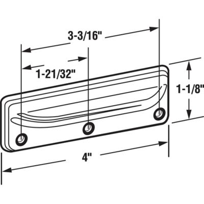 Image showing  Deluxe Style Wood Window Sash Lift, 3-3/16 in. Hole Centers, Steel, F 2558