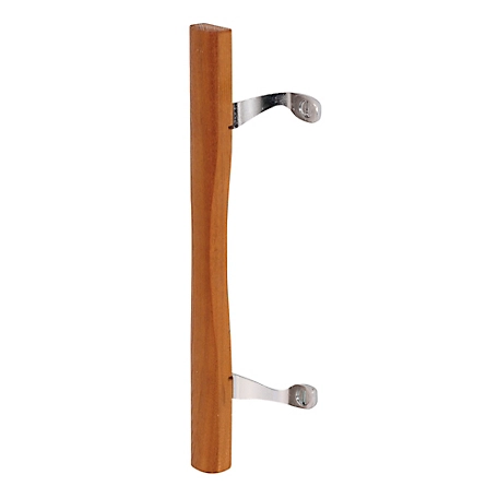 Prime-Line Sliding Patio Door Wood Pull, Chrome Plated Brackets, C 1034