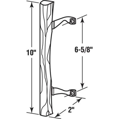 Image showing  Sliding Patio Door Wood Pull, Chrome Plated Brackets