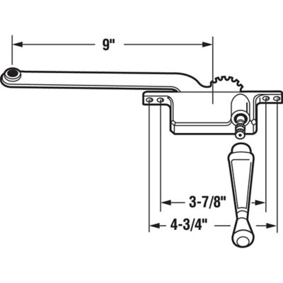 Image showing  9 in. Diecast Casement Operator, Right Hand, Square Type, H 3711