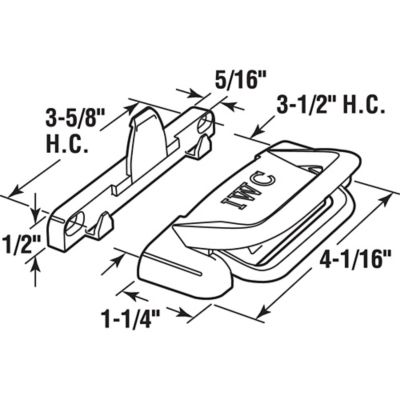 Image showing  Sliding Window Slam Latch, 3-5/8 in. Hole Centers, Fits Vertical Sliding Windows By IWC, White