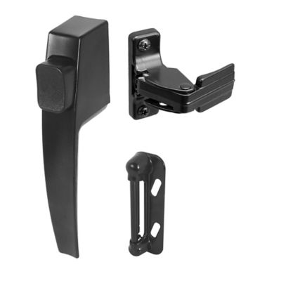 Prime-Line Push Button Screen/Storm Door Latch Set, Black, 1 Set, MP5007