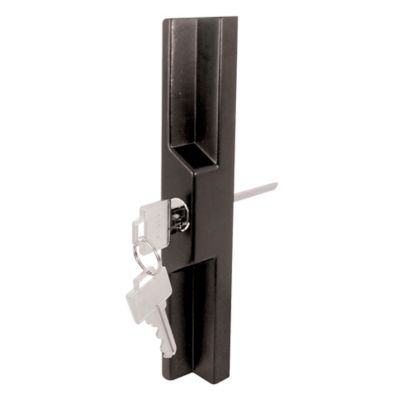 Prime-Line Sliding Door Outside Pull, with Key, Black Diecast, C 1139