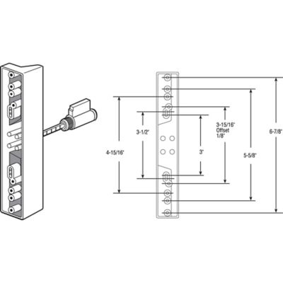 Image showing  Sliding Door Outside Pull, with Key, Black Diecast, C 1139