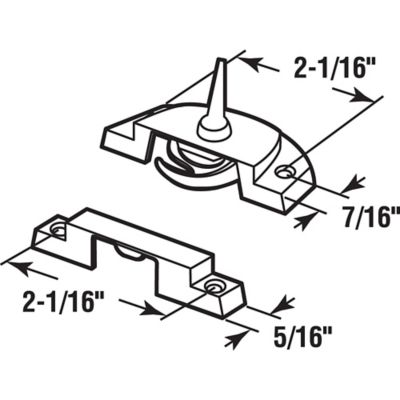 Image showing  2-1/16 in., Silver-Painted Diecast Zinc Double Hung Sash Lock, F 2762