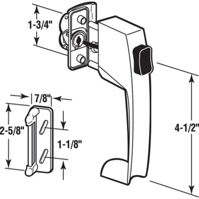 Image showing  White Push Button Latch with Tie Down Set, K 5116