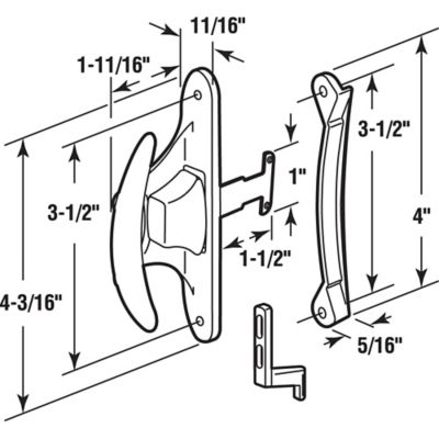 Image showing  4-3/16 in., Black Plastic, Sliding Screen Door Handle, Fits Bay Mills Doors, A 215