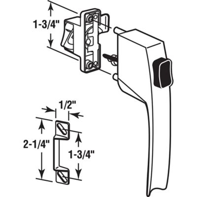 Prime-Line Screen and Storm Door Push Button Latch Set with Night Lock, White Finish, Fits Doors 5/8 to 1-1/4 in., K 5145