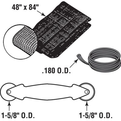 Image showing  Screen Door Repair Kit with Rolling Tool and 48 x 84 in. Charcoal Fiberglass Screen Cloth