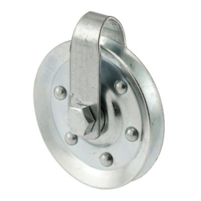 Prime-Line 3 in. Diameter, Case-Hardened Steel, Pulley with Straps and Axle Bolts, 2 pk., GD 52189