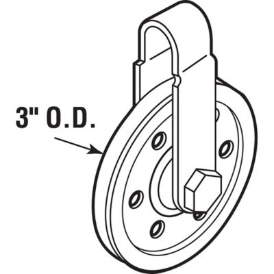 Image showing  3 in. Diameter, Case-Hardened Steel, Pulley with Straps and Axle Bolts, 2 pk., GD 52189