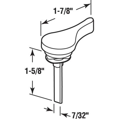 Image showing  Sliding Door Latch Lever, 1-3/8 in. Tail, White Finish
