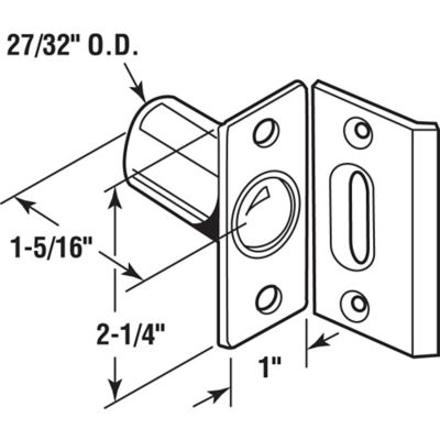 Image showing  27/32 in. Brass-Plated Housing and Plates, Steel Ball Catch and Inner Spring for Use with Hinged Doors, U 9132