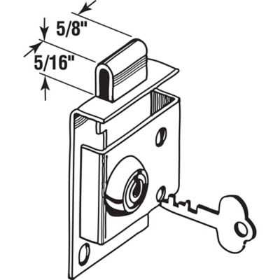 Image showing  5/16 in. Bolt Throw Steel Brass-Plated Mailbox Lock with Offset Keyway, S 4049