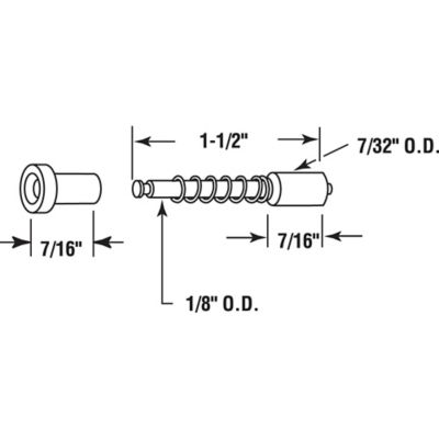 Image showing  Window Screen Plunger Latch Diecast for 3/8 to 7/16 in. Frame, 25 pk., PL 14660