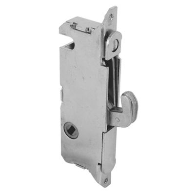 Prime-Line Stainless Steel Mortise Lock, Aluminum and Vinyl, 3-11/16 in., 45 Degree Keyway, Round Face, E 2199