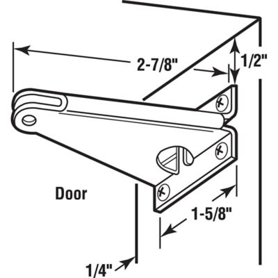 Image showing  2-7/8 in. Stamped Steel Zinc Plated Finish Screen Door Closer Jamb Bracket, K 5031