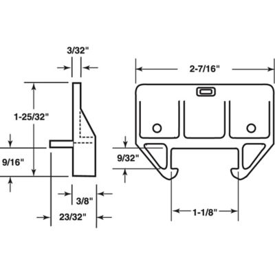 Image showing  Drawer Track Guide and Glides, White Polyethylene, 2 pk., R 7224