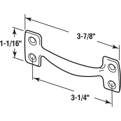 Image showing  4 in. Antique Brass, Stamped Steel Sash Lift, F 2875