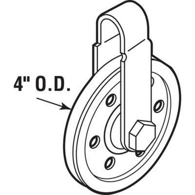 Image showing  4 in. Pulley with Strap and Axle Bolt, GD 52108