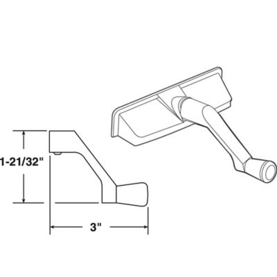 Image showing  White, Diecast and Plastic, Operator Cover and Crank Handle, 11/32 in. Drive Spline, TH 24003