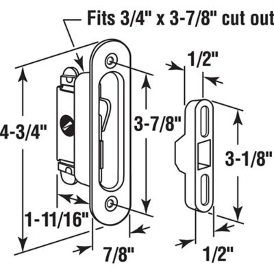 Image showing  Deep Reach Sliding Door Lock and Keeper for Wood Or Aluminum Door, Fits Pennco, E 2126