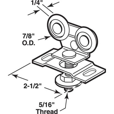 Image showing  Pocket Door Top Roller Assembly with 7/8 in. Nylon Roller, N 6725