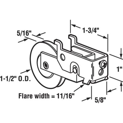 Image showing  1-1/2 in. Steel Ball Bearing Sliding Door Roller Assembly, for Ador and Hilite, D 1685