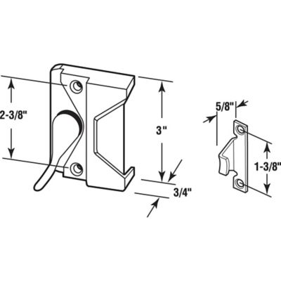 Image showing  Sash Lock and Keeper, Right Hand, White, H 3953