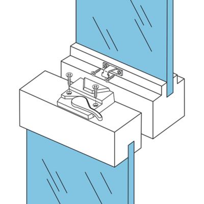 Image showing  Sash Lock and Keeper, Right Hand, White, H 3953