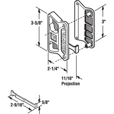 Image showing  Black Plastic, Sliding Screen Door Latch and Pull, Fits Superior, A 168