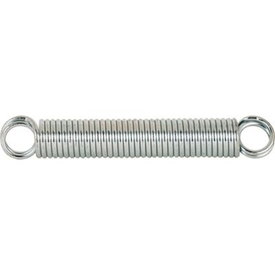 Prime-Line Extension Spring, Spring Steel Construction, Nickel, 0.135 Ga x 1 in. x 7 in., Closed Double Loop, 1 pk., SP 9630