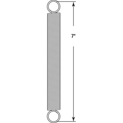Image showing  Extension Spring, Spring Steel Construction, Nickel, 0.135 Ga x 1 in. x 7 in., Closed Double Loop, 1 pk., SP 9630