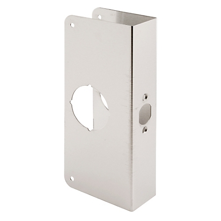 Prime-Line Stainless Steel Lock & Door Reinforcement Plate for 1-3/4in. Thick Doors, Stainless Steel Finish (Single pk.), U 9588