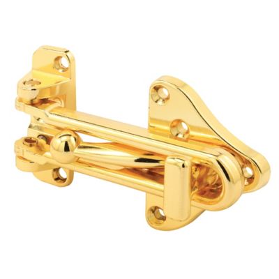 Prime-Line Swing Bar Door Guard with High Security Auxiliary Lock, Brass Finish, U 11315