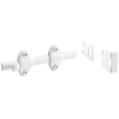 Prime-Line Surface Bolt, 4 in. Long, White Finish, U 10267