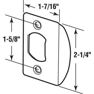 Image showing  Brass Standard Door Lock Residential Strike Plate, E 2307