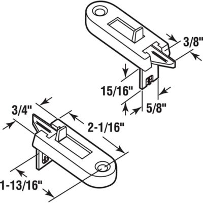 Image showing  Window Tilt Latch, White Plastic, 1 Set, F 2788