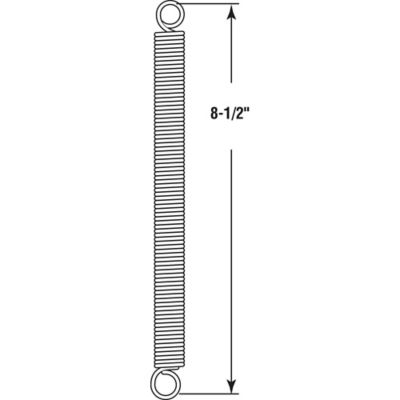 Image showing  Extension Spring, Spring Steel Construction, Nickel, 0.080 Ga x 5/8 x 8-1/2 in., Closed Single Loop, 1 pk., SP 9635