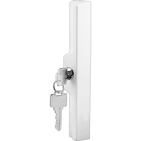 Prime-Line Sliding Door Outside Pull, with Key, White Diecast, C 1120