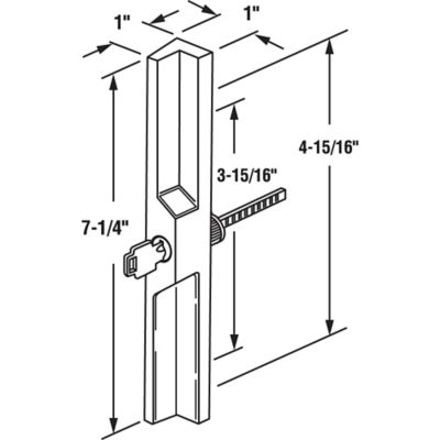 Image showing  Sliding Door Outside Pull with Key, White Diecast