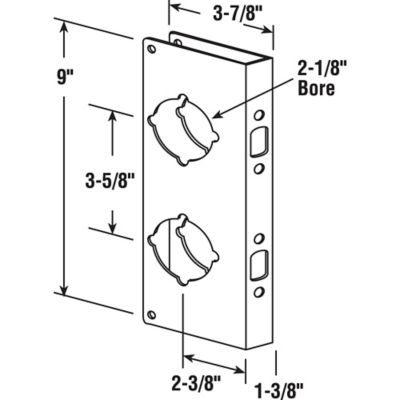 Image showing  Brass Lock and Door Reinforcement Plate for 1-3/8 In. Thick Doors, Brass Finish (Single Pack), U 9559