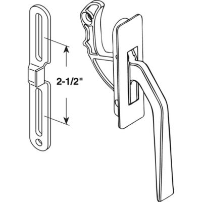 Image showing  Casement Locking Handle, Diecast, White, Keeper, TH 23094