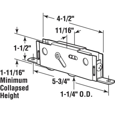 Image showing  1-1/4 in. Steel Ball Bearing Low Carriage Sliding Door Roller Assembly